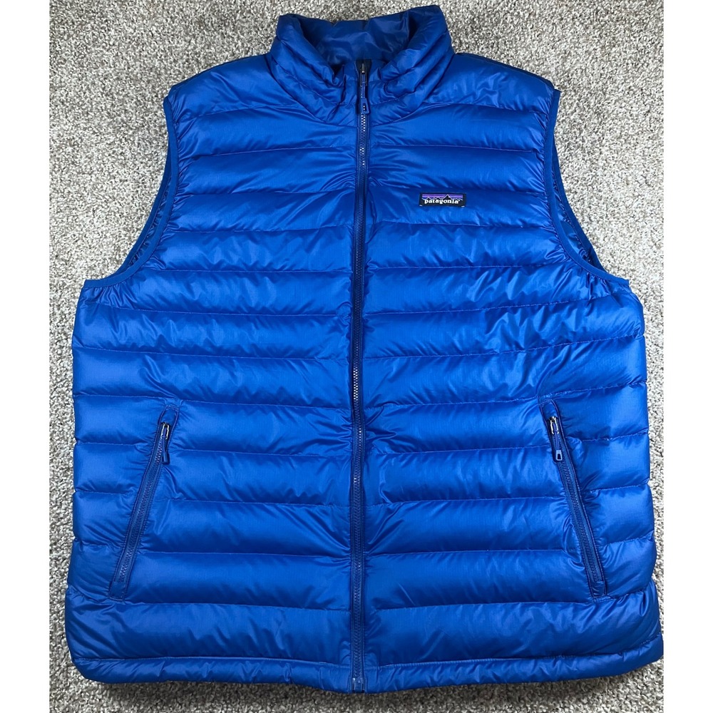 Patagonia Mens Down Sweater Vest Superior Blue XL 84622 SP20 Puffer Mock Neck